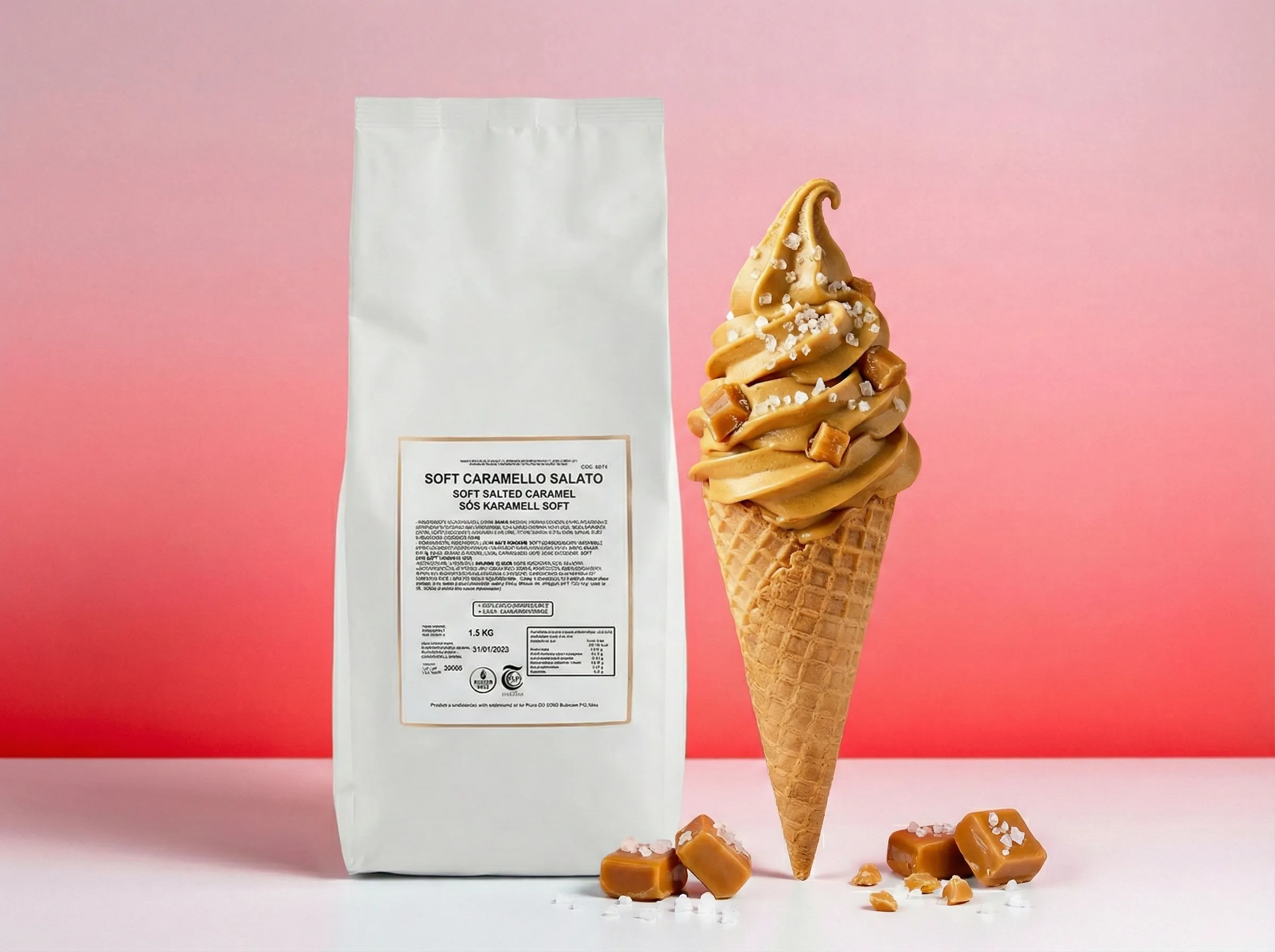 Préparation glace caramel beurre salé artisanale